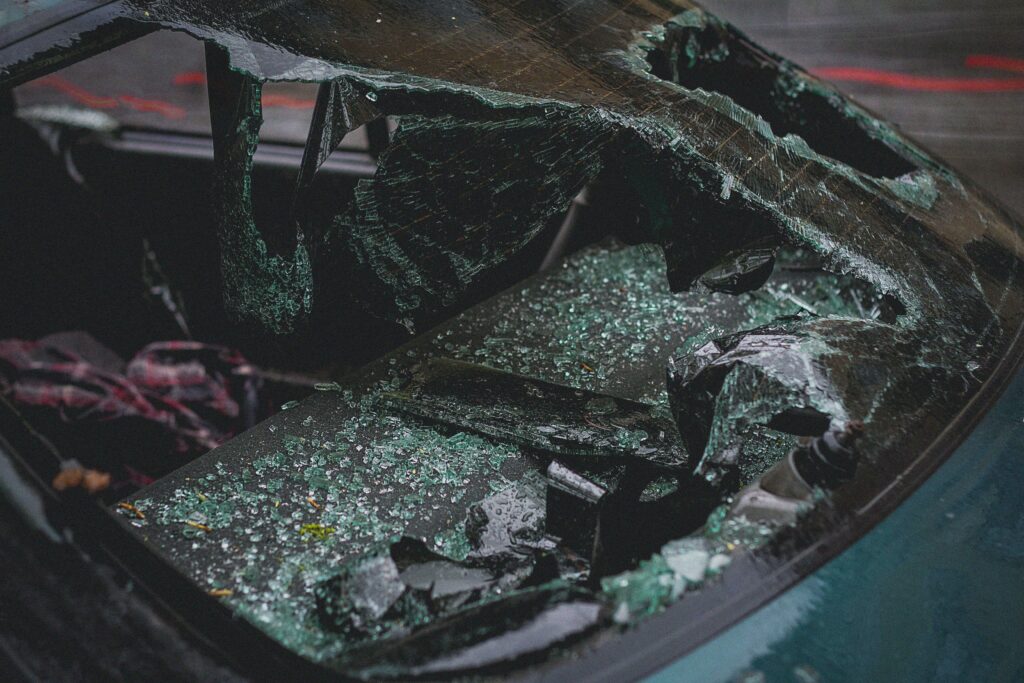 wrecked rear window