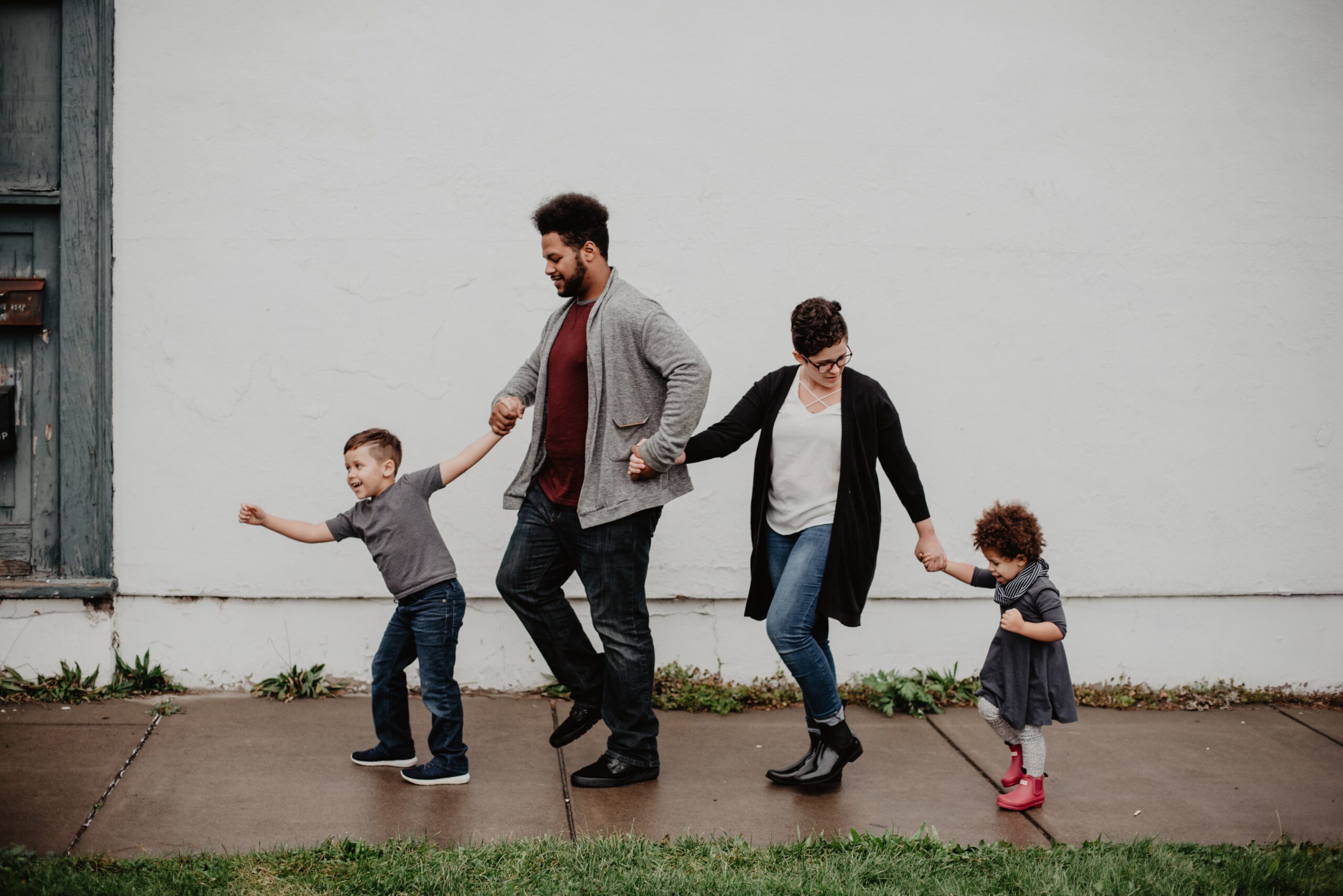 image of family walking